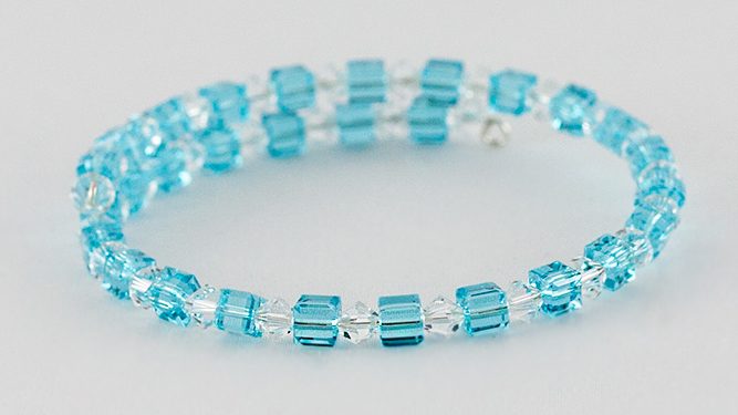 Bangle Swarovski Light Turquoise & Crystal