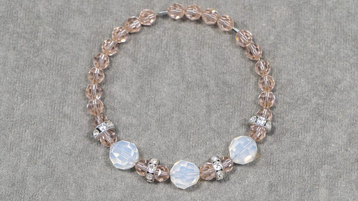 Bangle Swarovski Rose Peach & White Opal