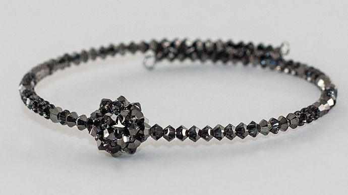 Bangle Swarovski Sphere Silver Night