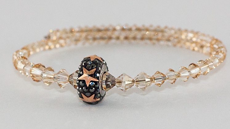 Bangle Swarovski Star Charm & Golden Shadow