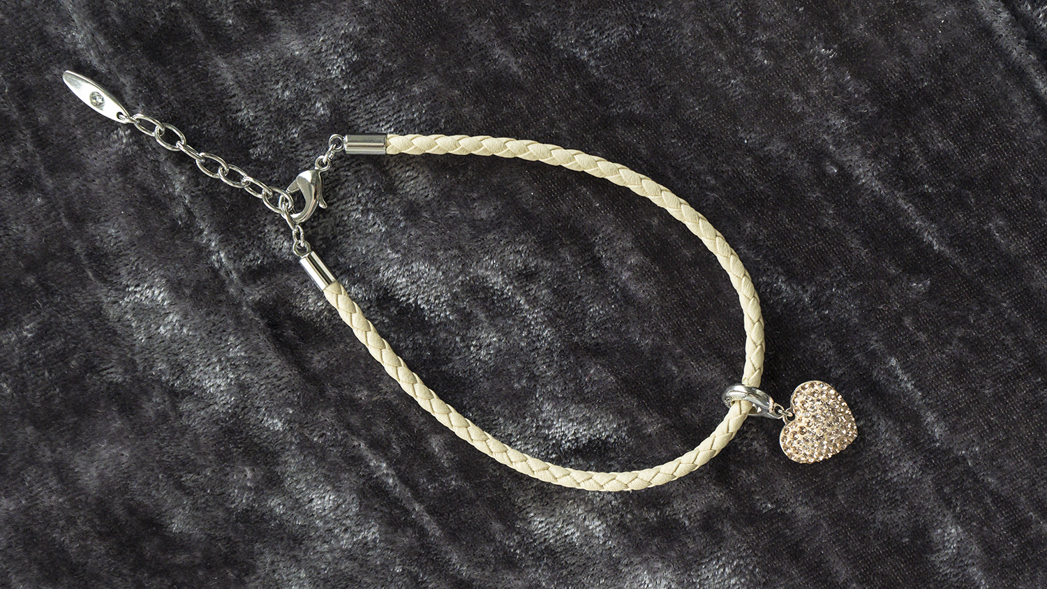 Bratara Charm Pave Heart Bej