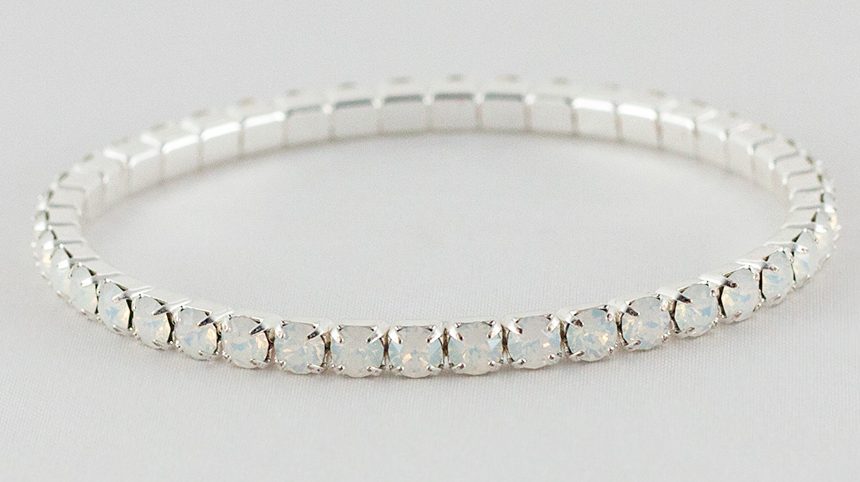 Bratara Elastica White Opal Rhodium