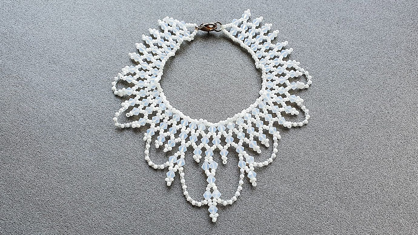 Bratara Statement Lace Swarovski White Opal Bridal