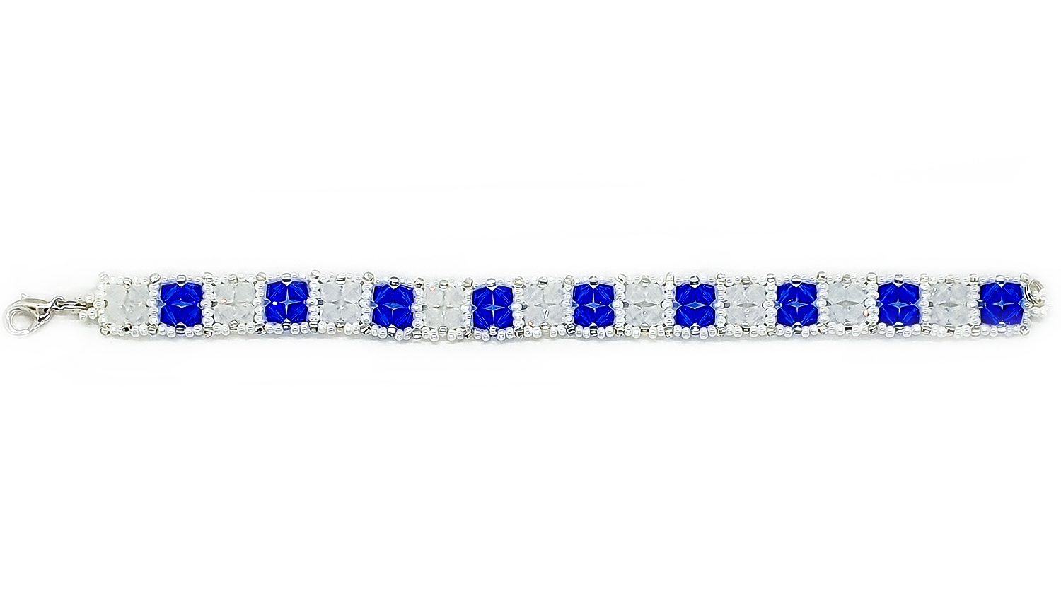 Bratara Majestic Blue & White Opal