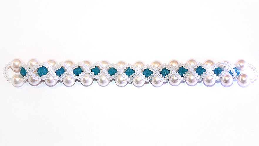 Bratara Swarovski Overlay – Caribbean Blue Opal Duo