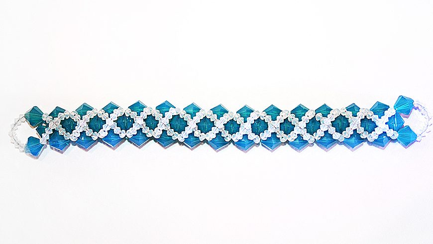 Bratara Swarovski Overlay – Caribbean Blue Opal Trio