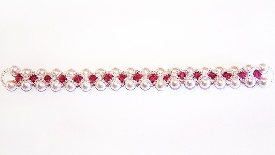 Bratara Swarovski Overlay – Fuchsia
