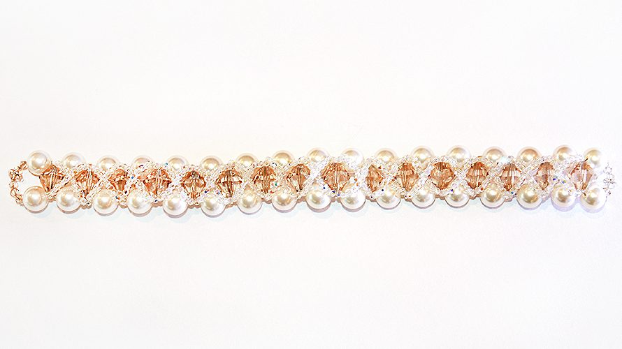 Bratara Swarovski Overlay – Golden Shadow Bridal
