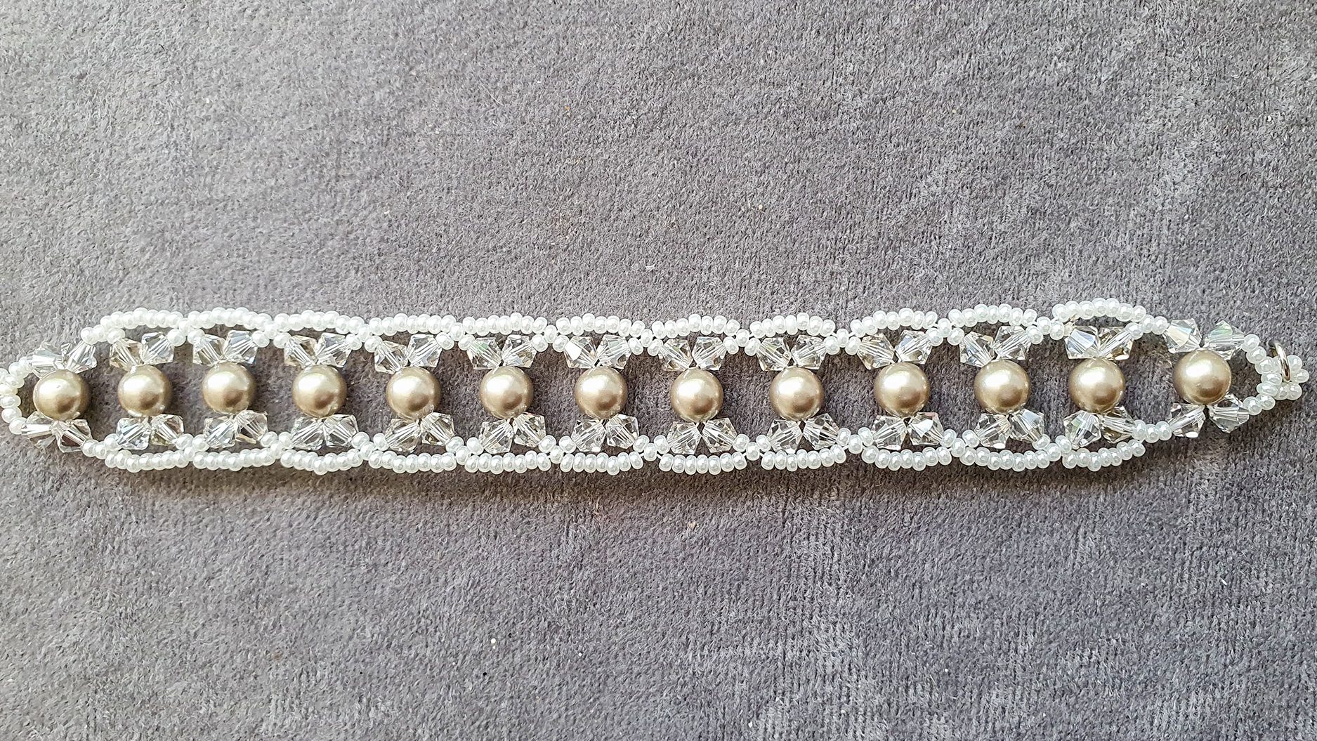 Bratara Swarovski Platinum Pearl Bridal