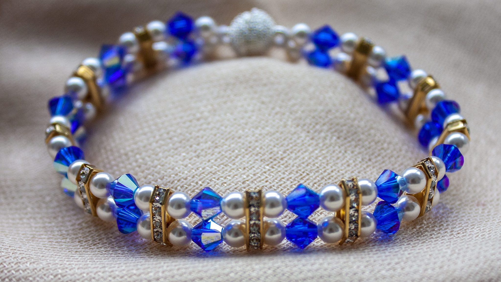 Bratara Royal Swarovski Majestic Blue AB Duo