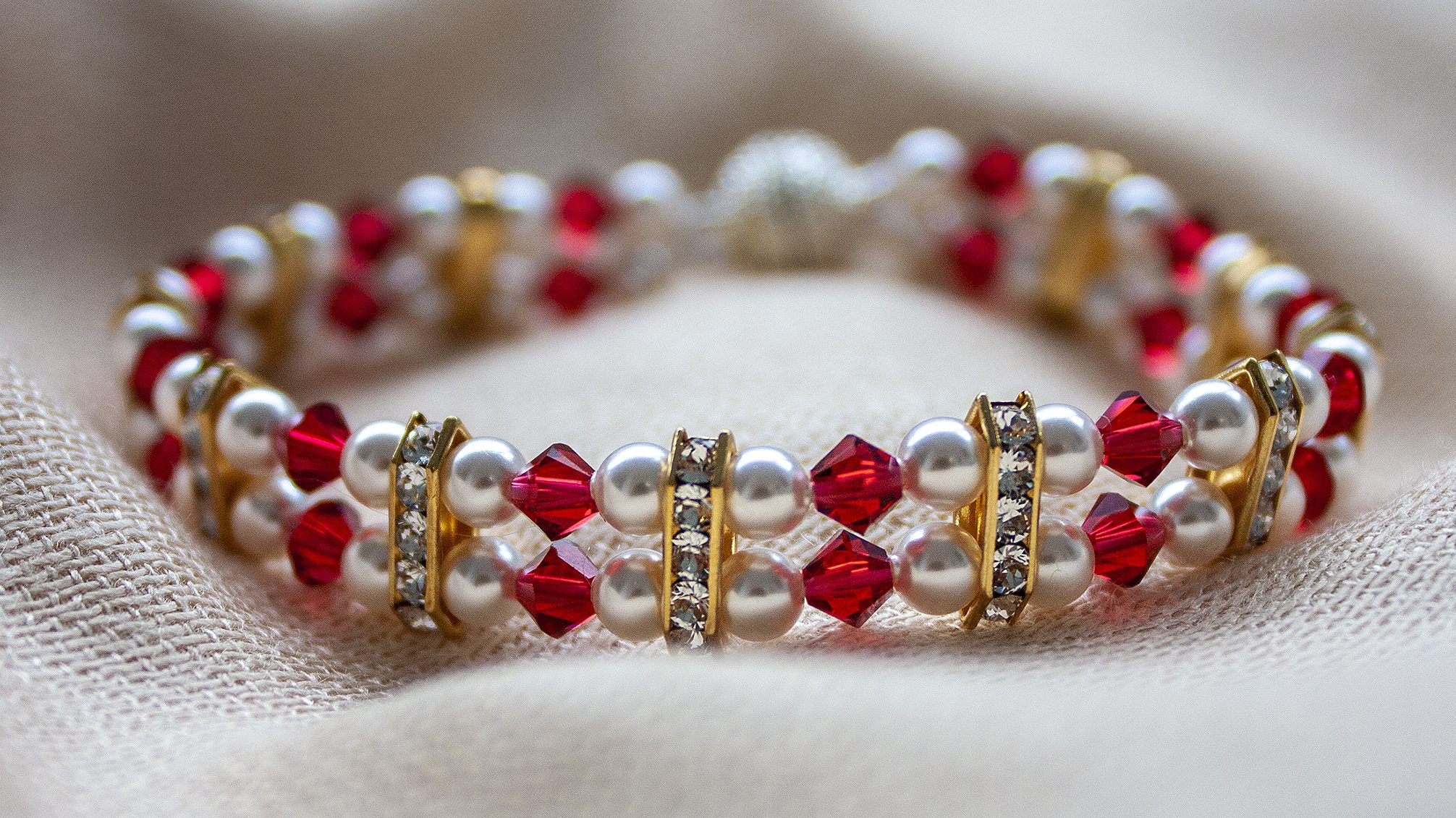 Bratara Royal Swarovski Scarlet Duo