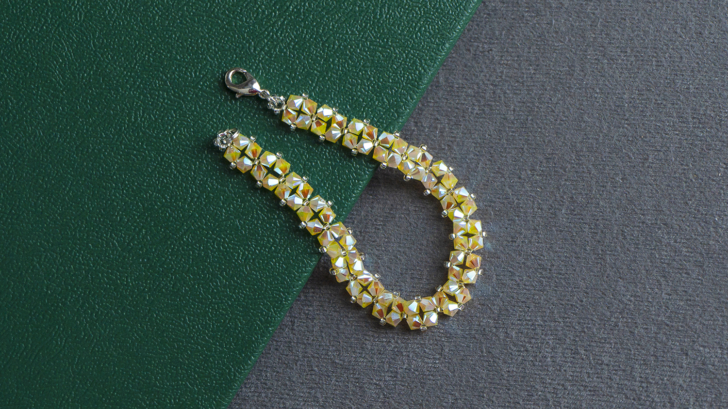 Bratara Statement Swarovski Yellow Opal AB