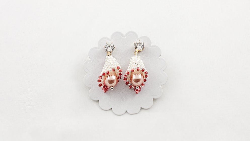 Cercei Swarovski Ballerina White & Red
