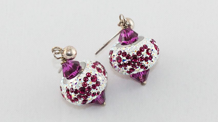 Cercei Swarovski BeCharmed Ribbon Fuchsia