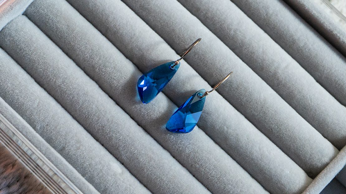 Cercei Capri Blue Aripa Libelula *Swarovski*