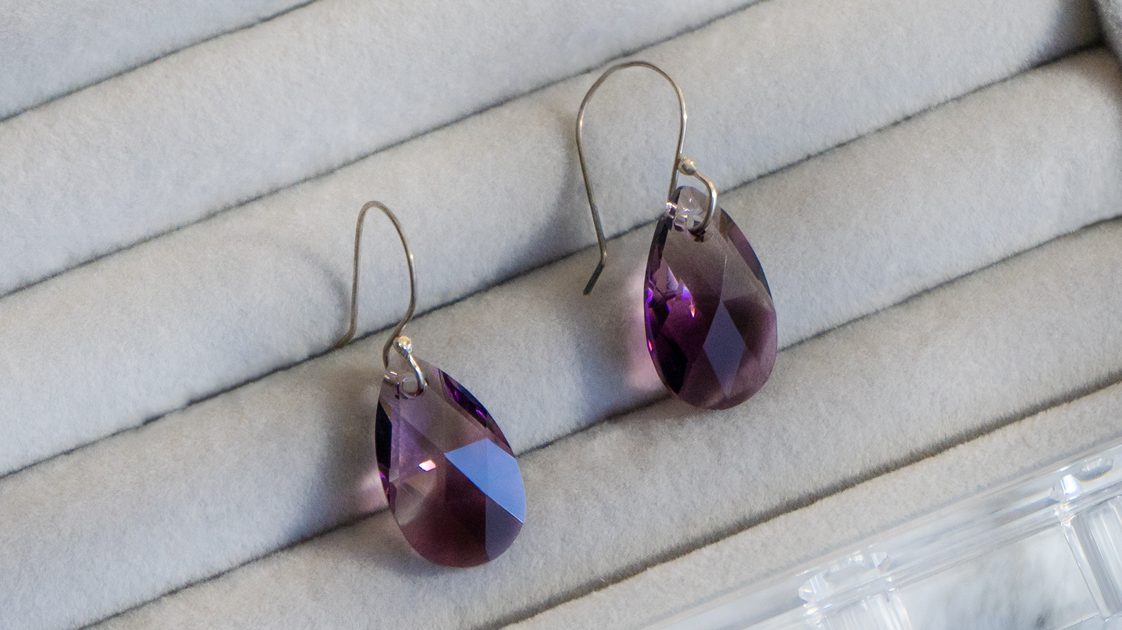 Cercei Drop Swarovski Amethyst Blend