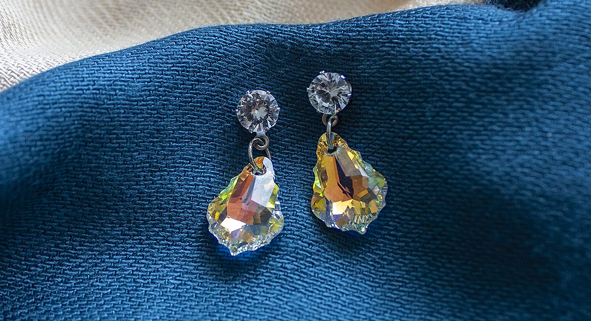 Cercei Drop Swarovski Baroque Aurore Boreale Bridal