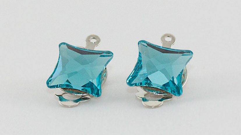 Cercei Starlet Light Turquoise Clip 2