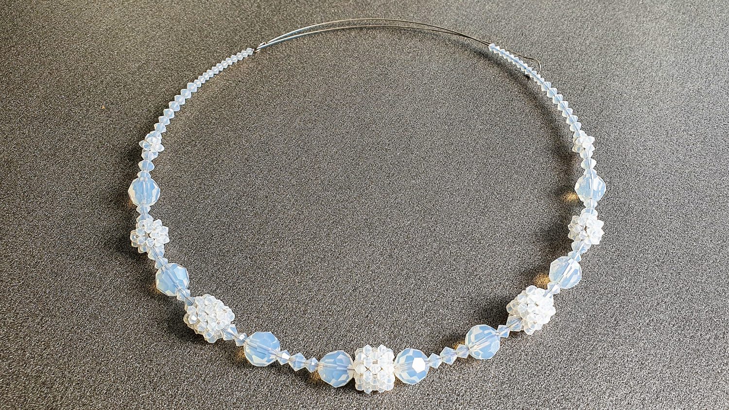 Colier Choker Swarovski White Opal Bridal