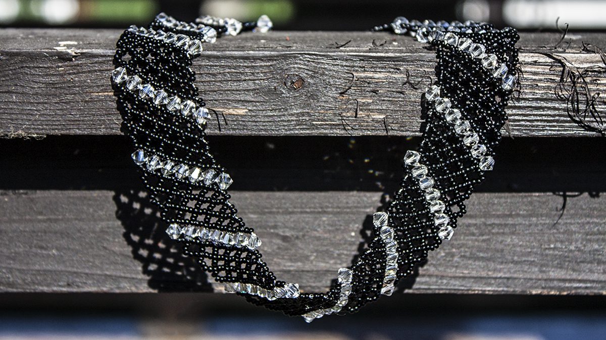 Colier Cusut Swarovski Silver Shade