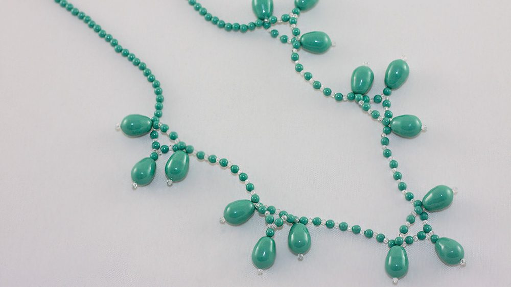 Colier Perle Swarovski Baroque Turquoise