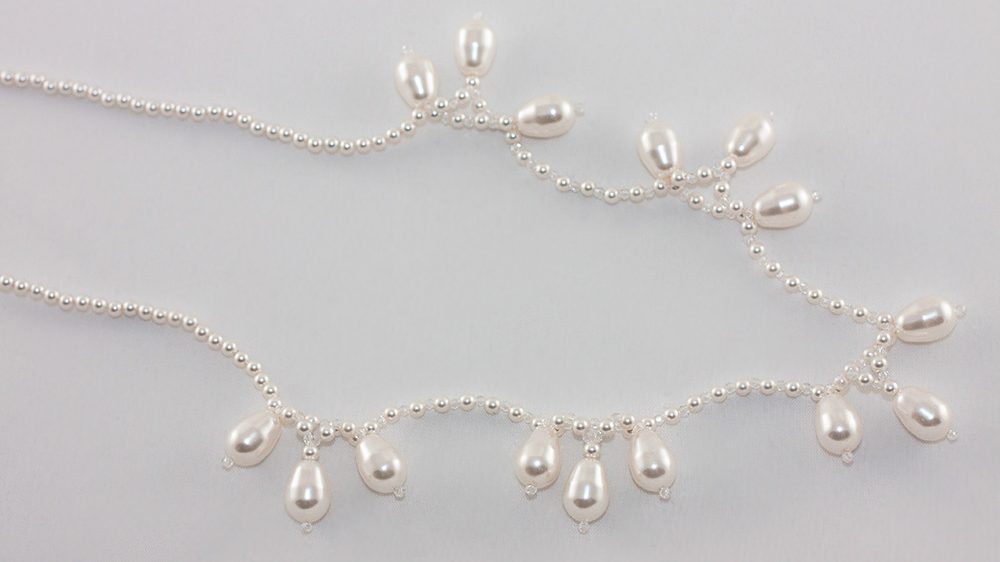 Colier Perle Swarovski Baroque White Bridal