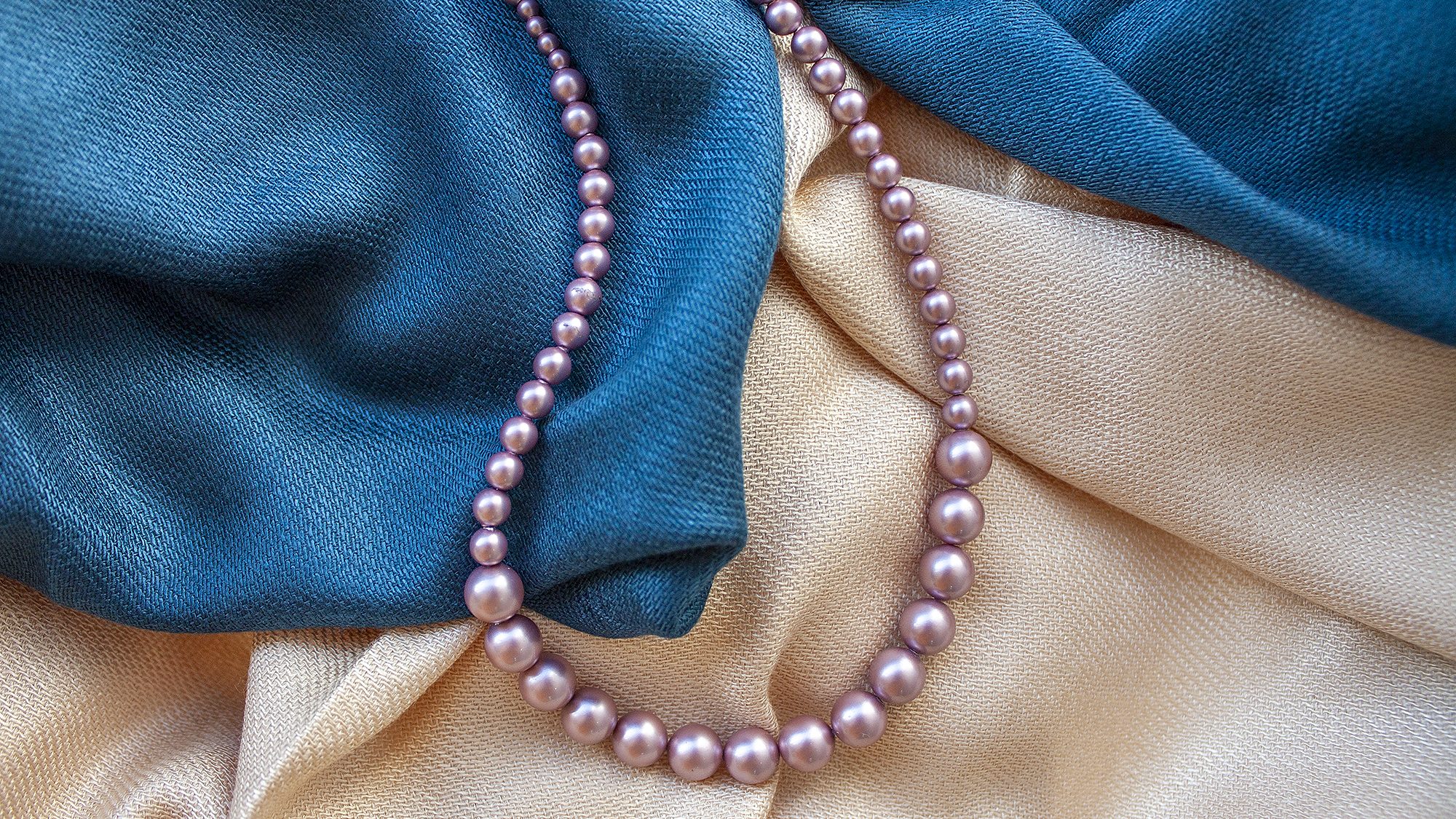 Colier Perle Swarovski Graduated Pearl Powder Rose