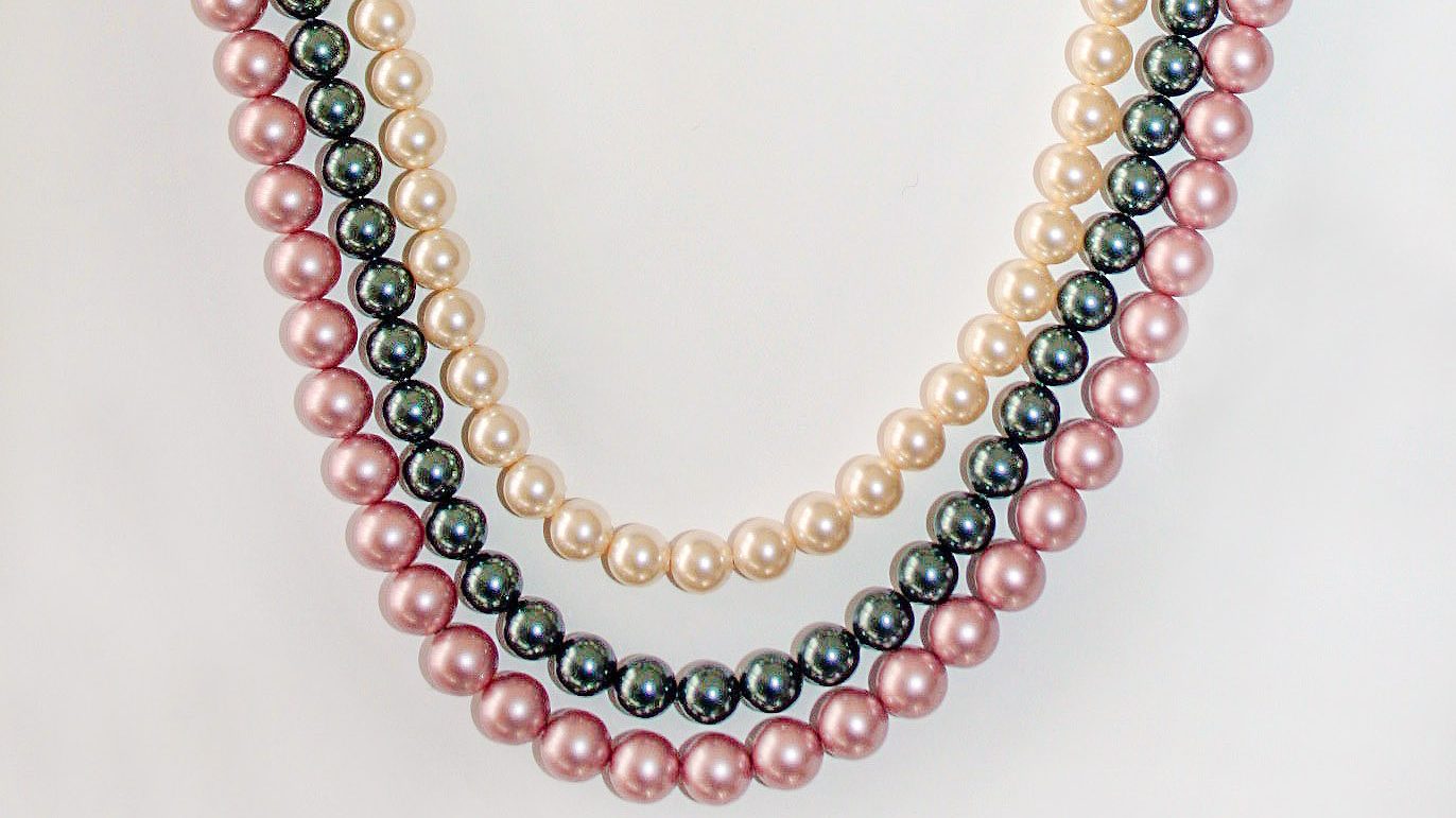 Colier Swarovski Powder Rose & Tahitian Pearl
