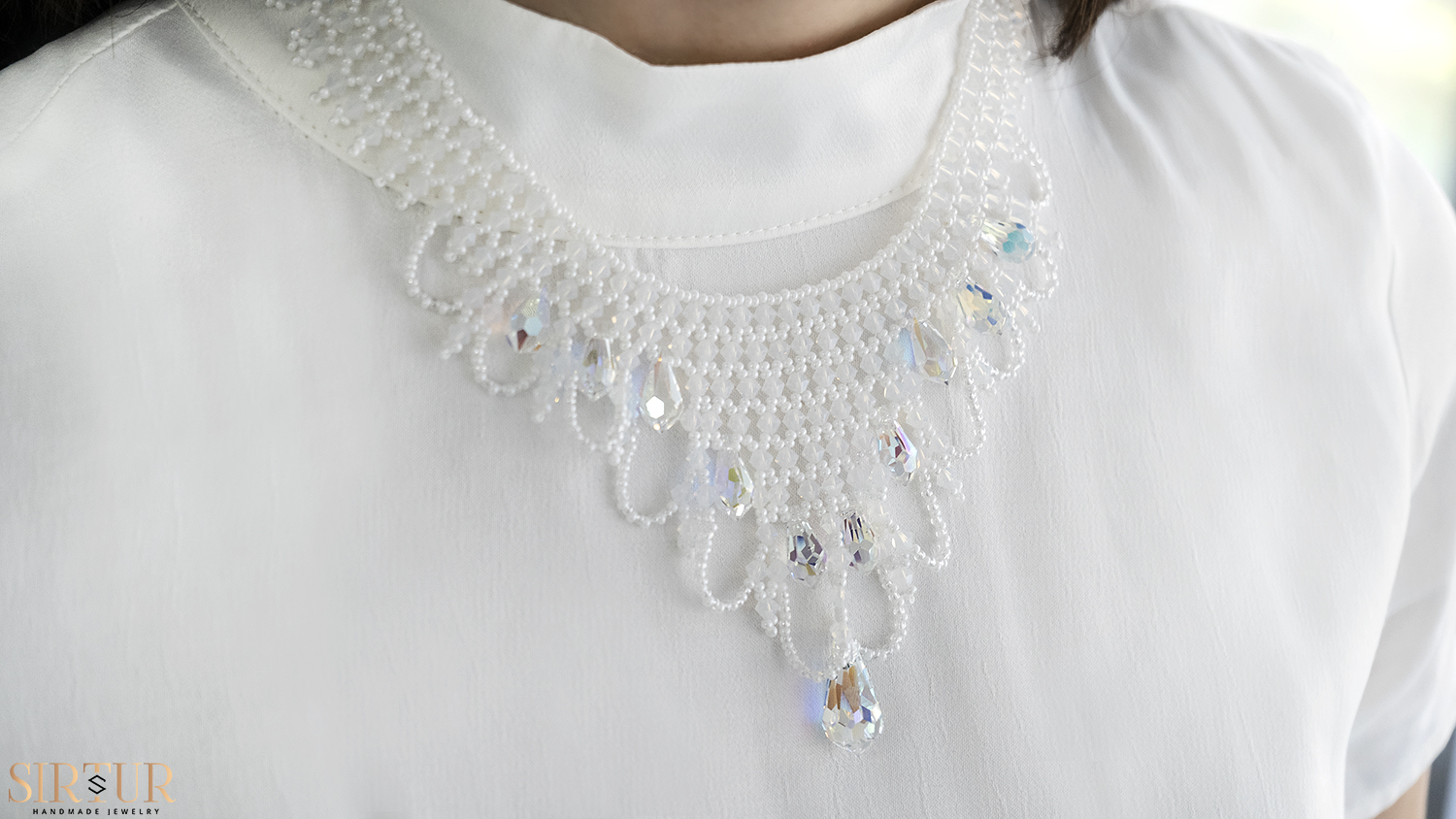 Colier Statement Swarovski Drops Bridal