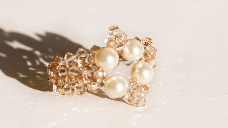 Inel Construit Golden Shadow & Cream Pearl (s)