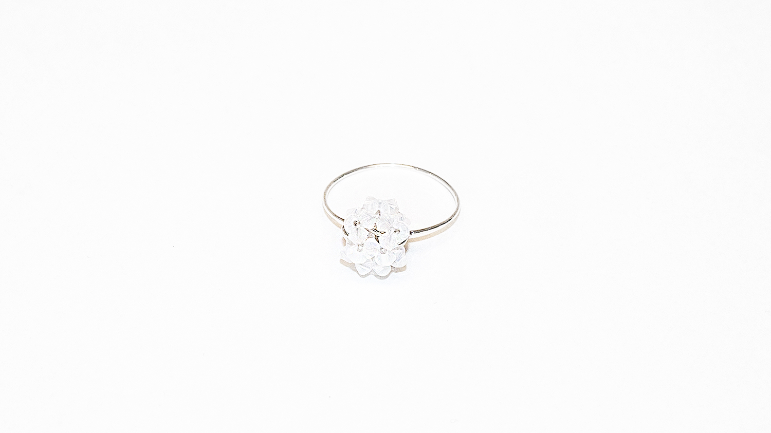 Inel Petite Sphere Swarovski White Opal