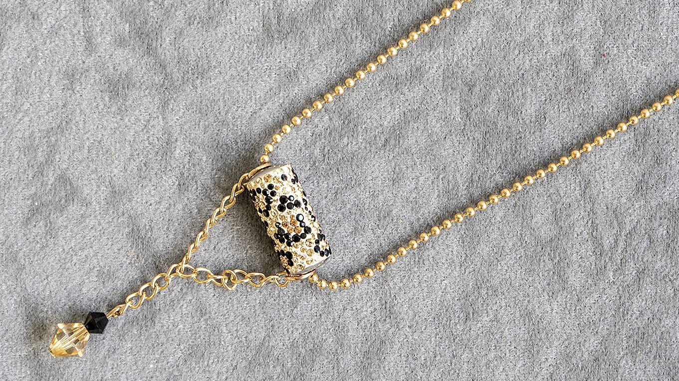 Lant Swarovski Animal Print Gold Drop