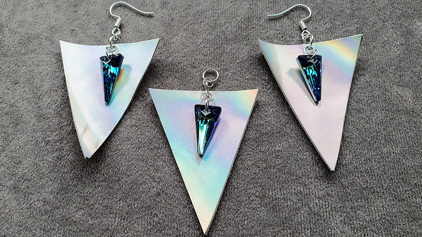 Set Cercei & Pandantiv Natura Swarovski Spike Bermuda Blue