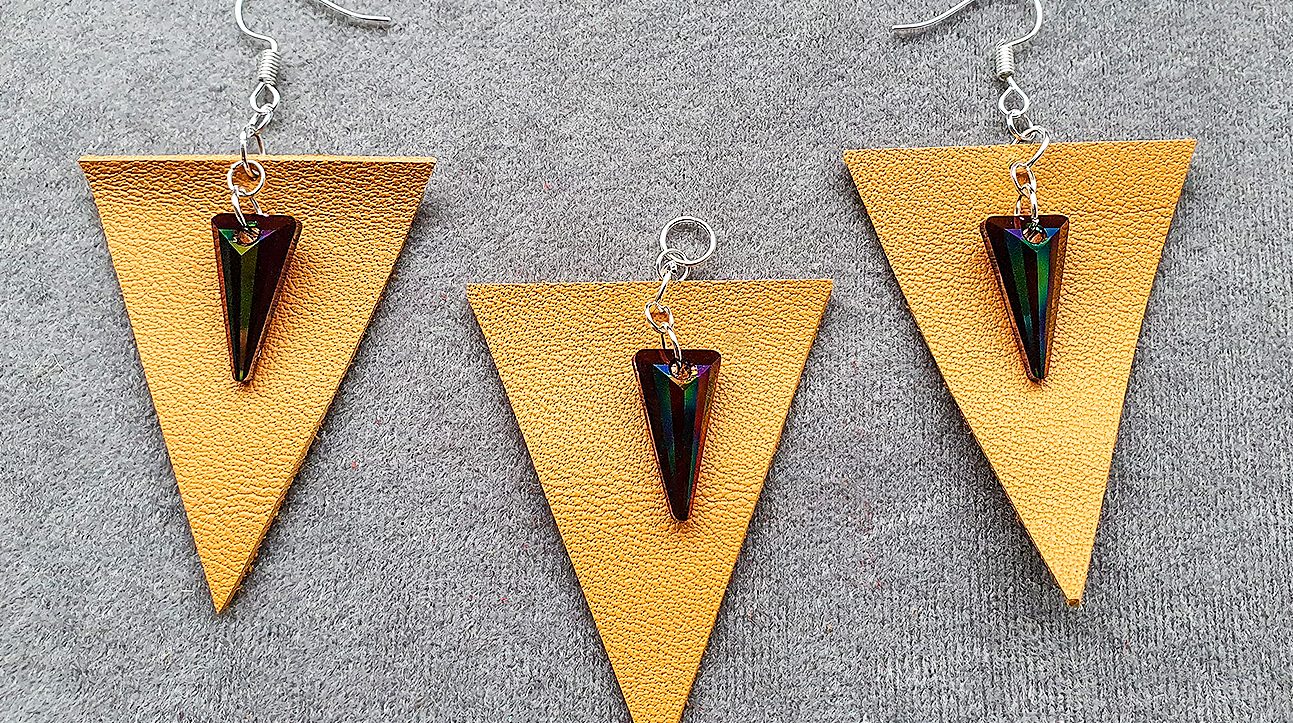 Set Cercei & Pandantiv Natura Swarovski Spike Rainbow Dark