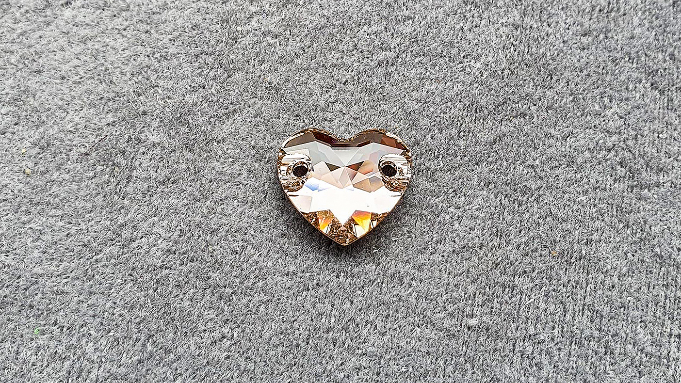Sew-On Stone 3259 Heart Vintage Rose 12mm